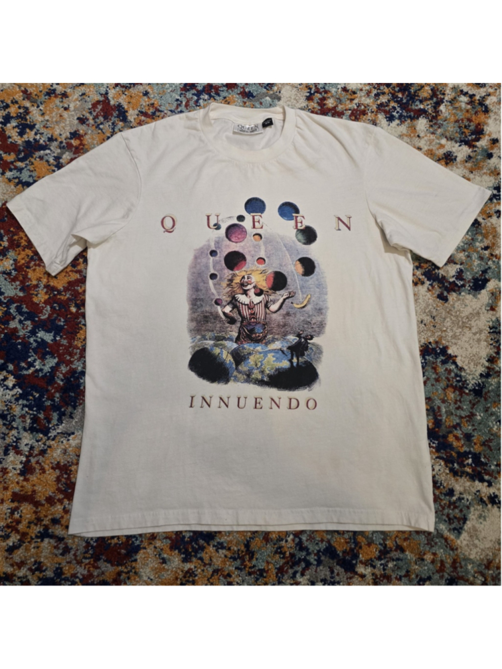 Queen Innuendo Album Cover Graphic Band T-Shirt Cream Off White Size M
